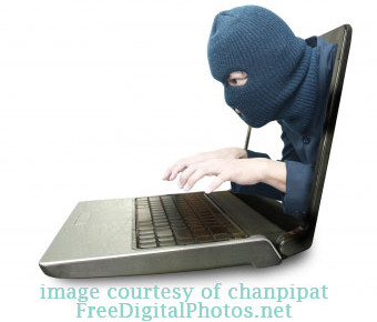 hacker prowling through the computer
