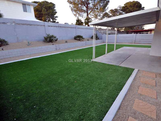 backyard with artificial grass